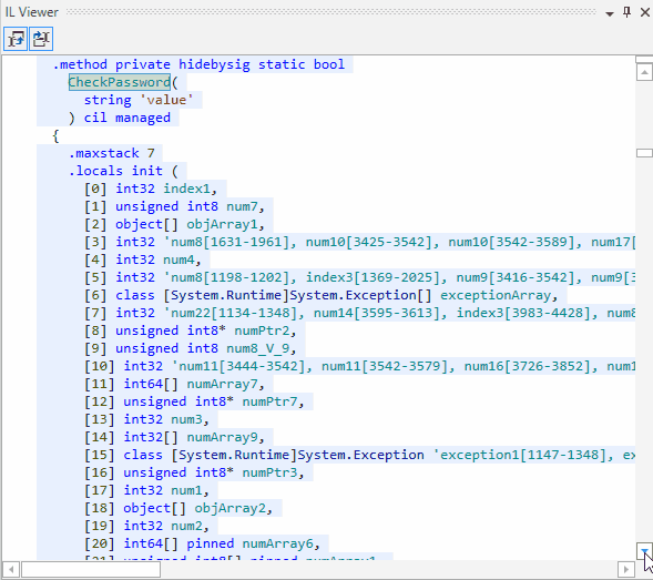 Obfuscated code is not readable