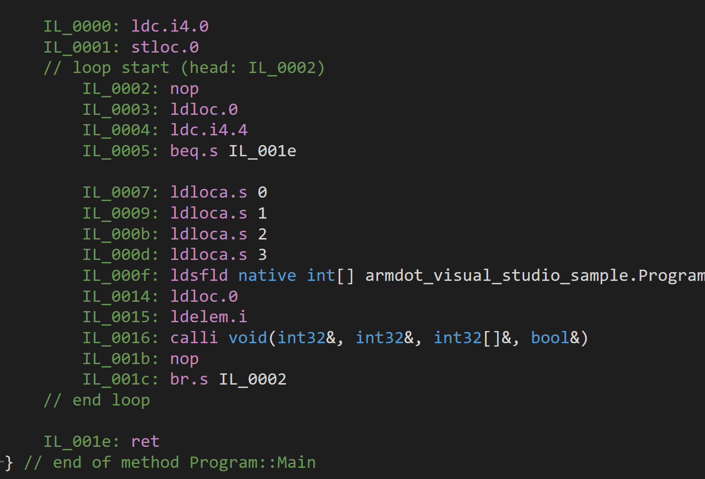 C# code after control flow obfuscation