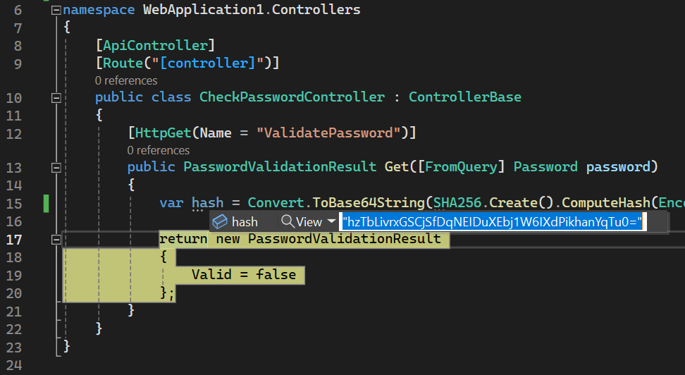 The value of valid hash The value of valid hash