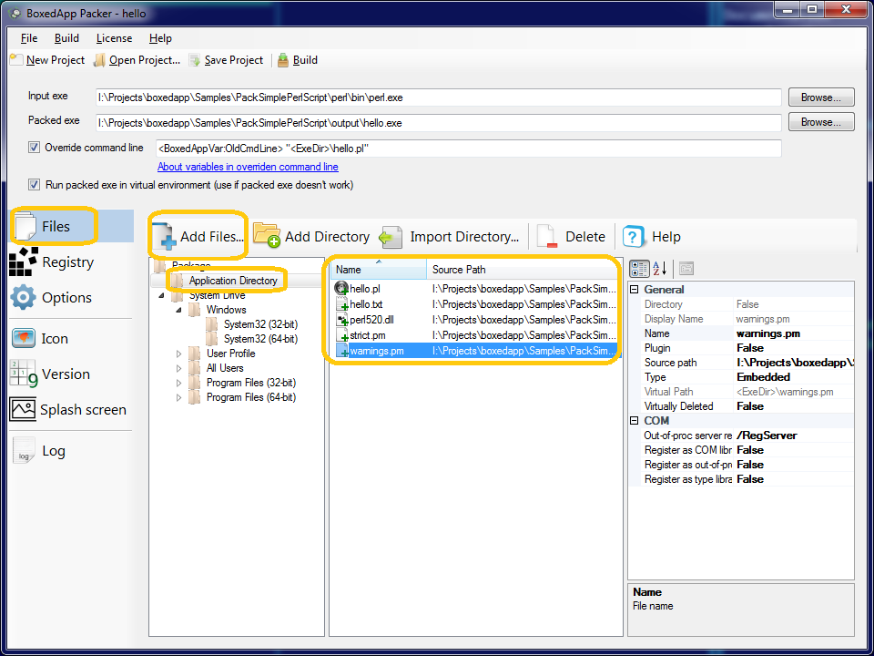 5. Add files