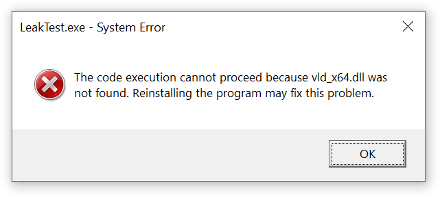 vld_x64.dll not found