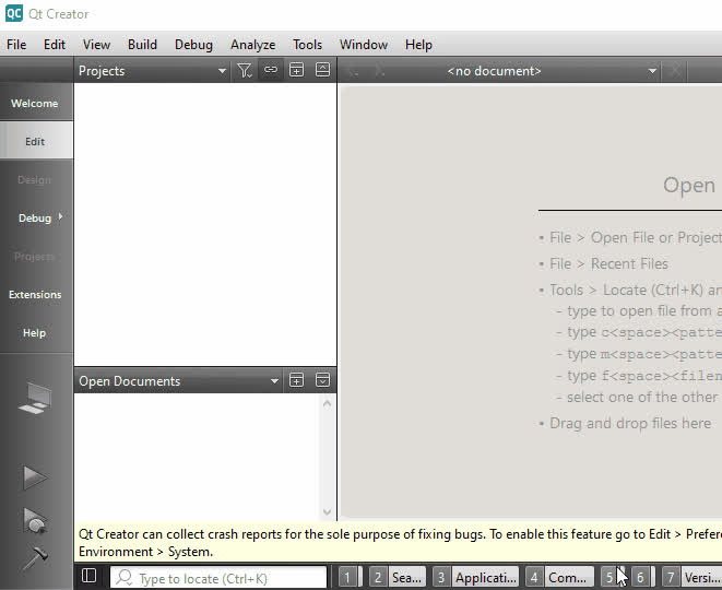 Deleaker menu in Qt Creator 17 and later