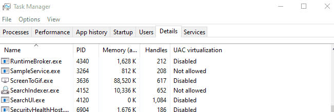 Task Manager shows a process memory leakage