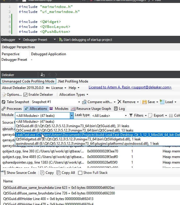 Go to source code of the leak