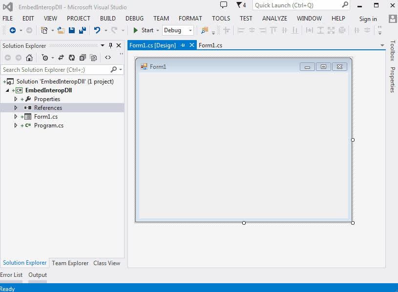 Add interop DLLs as embedded resources in Visual Studio