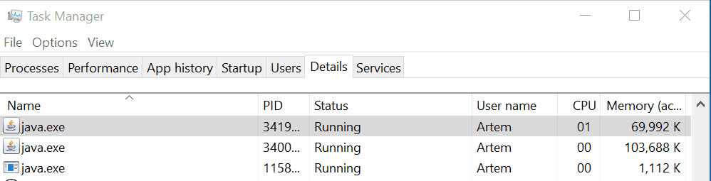 The memory usage of the Java process keeps increasing
