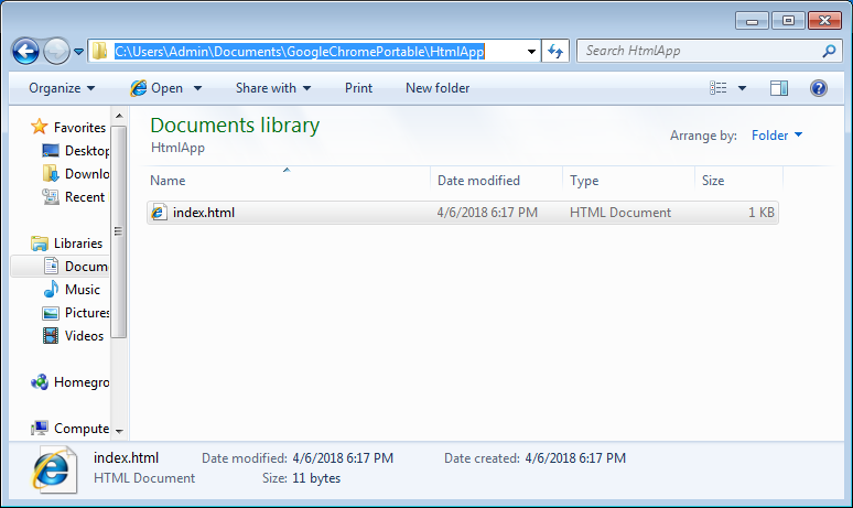 HtmlApp folder structure