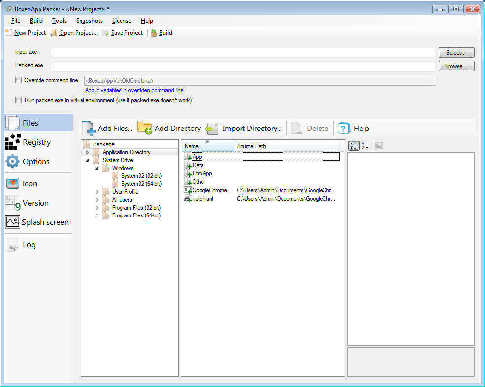 BoxedApp Packer project with files