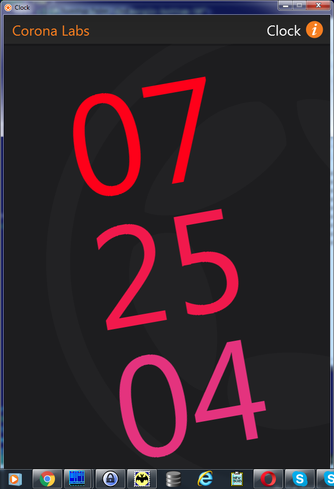 Packed Corona Clock running