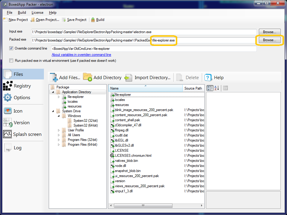 Set output EXE name