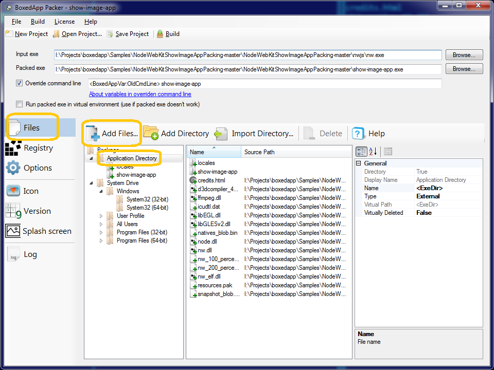 4. Add files