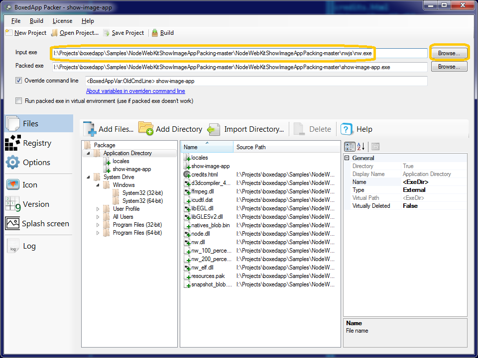 1. Select nw.exe